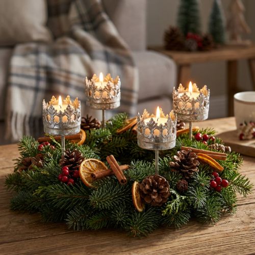 Värmeljushållare silver för uppklistring Ø4cm H9,5cm 4st | Floristik24.se