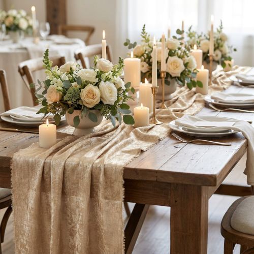 Bordsband guld beige sliten vintage B47cm L1,5m | Floristik24.se