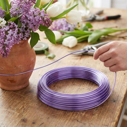 Aluminiumtråd 2mm 100g lavendel | Floristik24.se