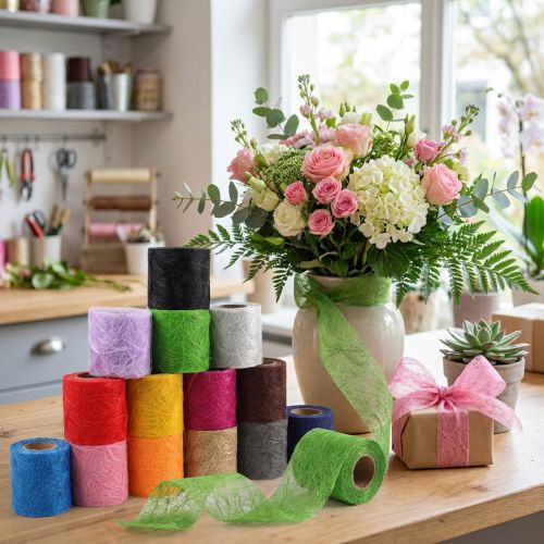Fleece 8cm 25m blandade färger | Floristik24.se