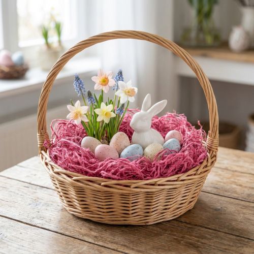 Artikel Mulberry bomull rosa 150g raffia dekoration naturlig