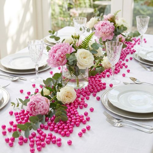 Dekorativa rosa pärlor, Ø8 mm, 250 stycken | Floristik24.se