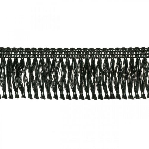 Floristik24 Fringe Band, Cordonet Trim, Leonean Fringes Black W4cm L25m