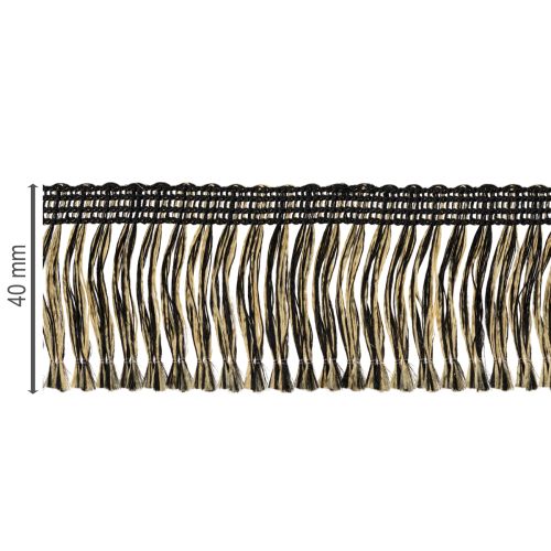 Artikel Svart och guldfransad kant 4 cm x 25 m - Perfekt för kransdekoration, sorgband och vintageaccessoarer