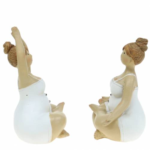 Floristik24 Yoga lady dekorationsfigur 11cm 2st vit