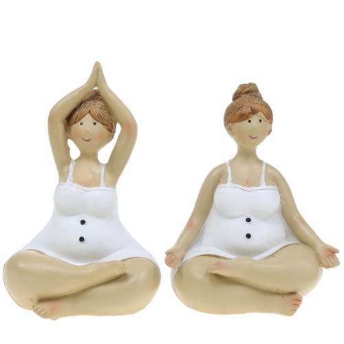 Floristik24 Yoga lady dekorationsfigur 11cm 2st vit