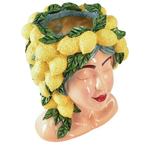 Floristik24 Kvinnlig byst växtkruka citron dekoration Medelhavet H29cm
