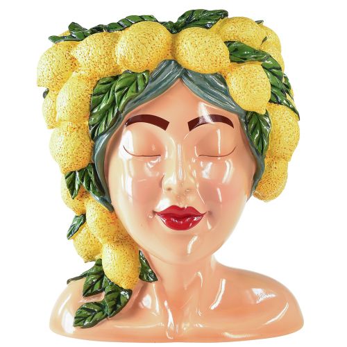 Floristik24 Kvinnlig byst växtkruka citron dekoration Medelhavet H29cm