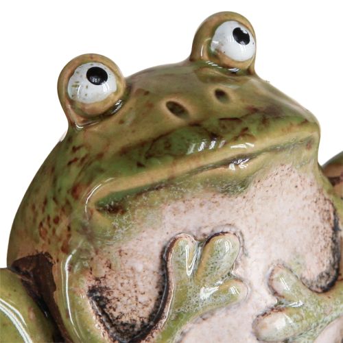 Artikel Groddekoration Keramik Grön Brun Vintage Sommar H7cm 4 st