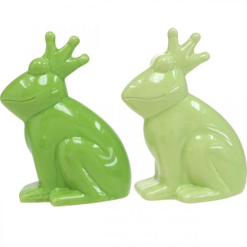 Artikel Keramisk groddekorationsfigur, grodprins sommardekoration 10,5×5,5×7cm 4st