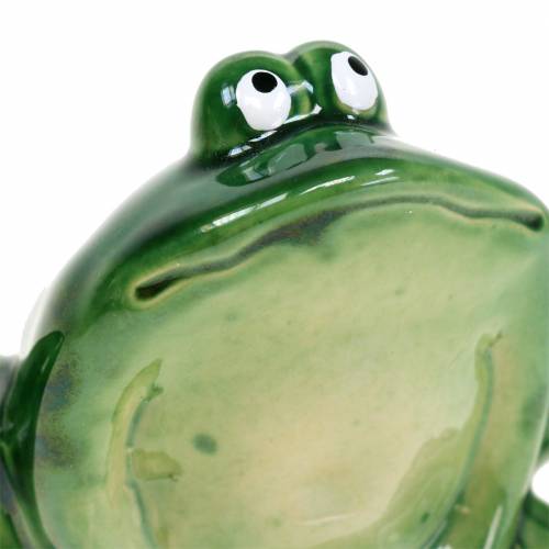 Floristik24 Dekorativ groda konstgjord stengrön 9 cm H5.8cm