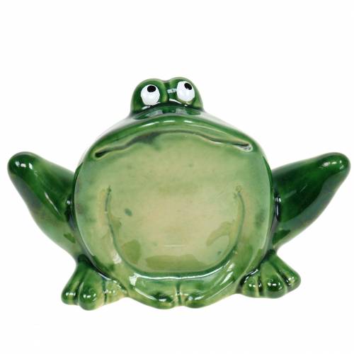 Floristik24 Dekorativ groda konstgjord stengrön 9 cm H5.8cm