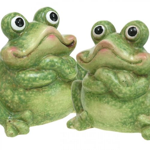 Floristik24 Keramiskt grodpar, keramiskt grodpar, sommardekoration 14cm 2st