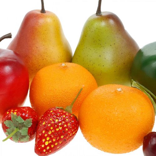 Dekorativa frukter, konstgjord fruktblandning L5–8,5cm