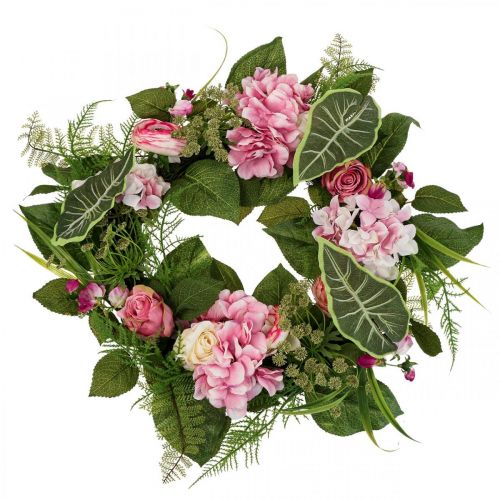 Floristik24 Vårkrans Pion Ranunculus Krans Konstgjord Ø50cm