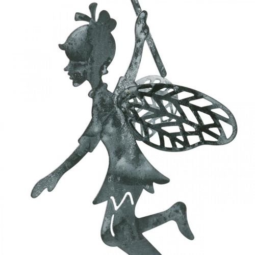 Floristik24 Vårdekoration, tomte med maskros, dekorationshänge blomsterälva, metalldekoration 3st