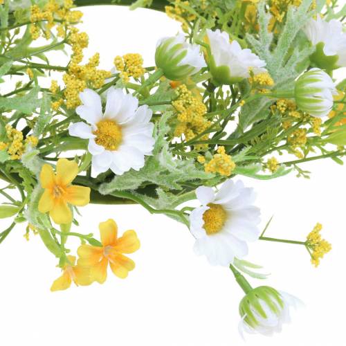 Floristik24 Blomkrans med träanemoner vit, gul Ø30cm