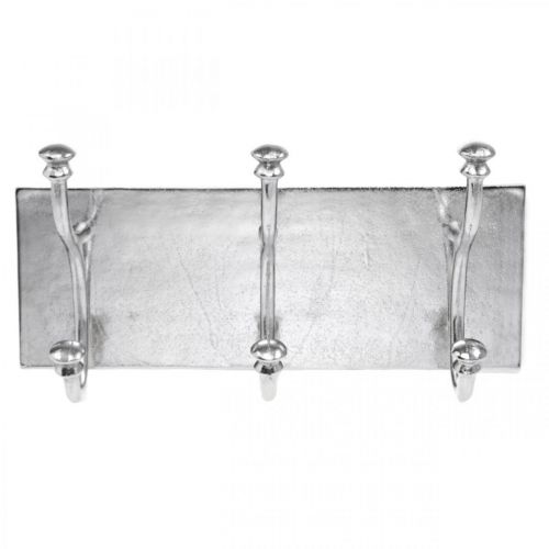 Floristik24 Garderob med 3 krokar, kroklist för upphängning, dekorativa krokar av metall vintage look silver L46cm