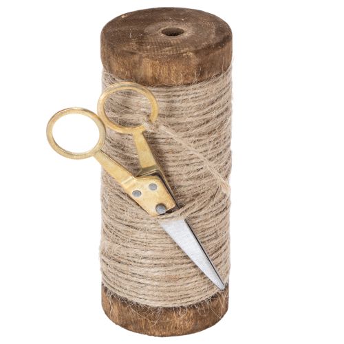 Artikel Garnrulle med dekorativ sax Ø6,5 cm H15 cm 2 st Vintage stil