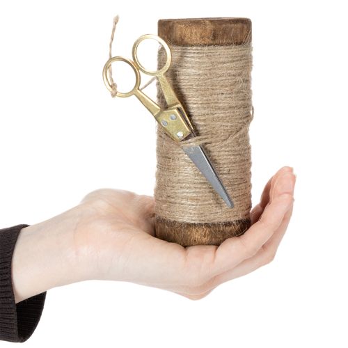 Artikel Garnrulle med dekorativ sax Ø6,5 cm H15 cm 2 st Vintage stil