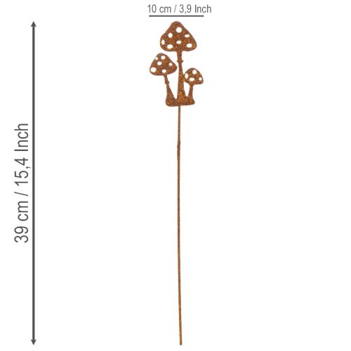 Trädgårdspåke, väderbitet stål, dekorativ påke för flugsvamp, 10 cm, 6 stycken | Floristik24.se
