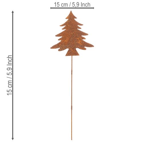 Trädgårdspåke, väderbitet stål, hjort, stjärna, gran, H10/15 cm, 3 stycken | Floristik24.se