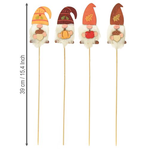 Artikel Trädgårdsstakar Gnome Höstdekoration Trä Assorterad 39cm 8 st