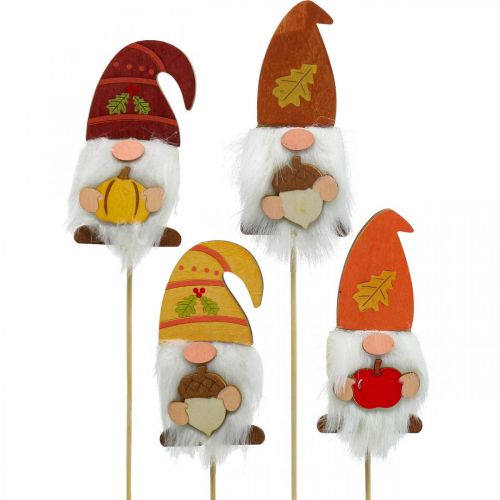 Artikel Trädgårdsstakar Gnome Höstdekoration Trä Assorterad 39cm 8 st