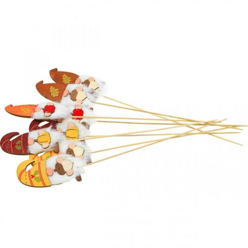 Artikel Trädgårdsstakar Gnome Höstdekoration Trä Assorterad 39cm 8 st