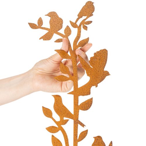 Trädgårdspåkegren med fåglar, metalldekoration, 100 cm | Floristik24.se