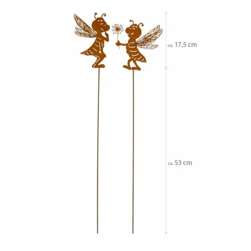 Floristik24 Trädgårdsplugg bi rostfritt stål trädgårdsdekoration vårdekoration 2st