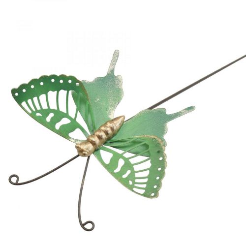 Floristik24 Garden Stake Metal Butterfly Grönt Guld 12x10/46cm