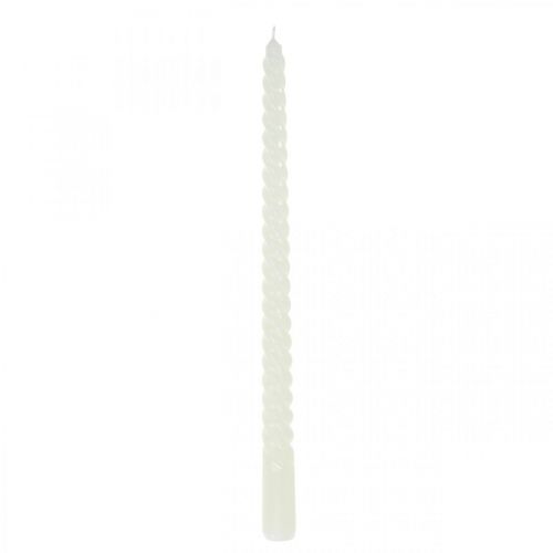 Vridna ljus spiralljus kräm Ø2,2cm H30cm 2st
