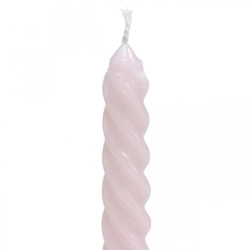 Floristik24 Vridna ljus spiralljus rosa Ø2,2cm H30cm 2st