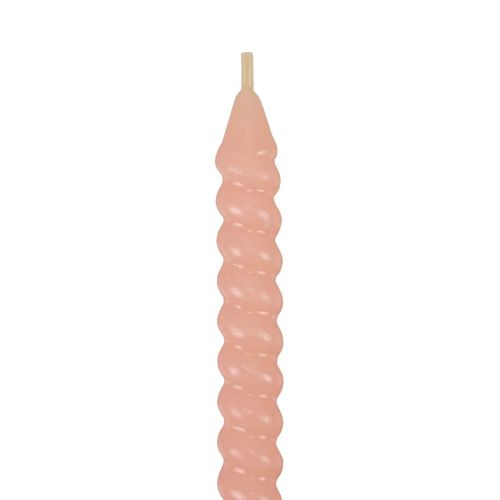 Artikel Vridna ljus spiralljus ljusrosa Ø1,4cm H18cm 4st