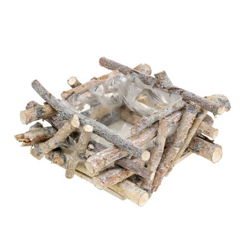 Floristik24 Björkar grenar vit tvättade 23cm x 23cm H10cm