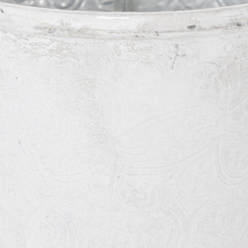 Artikel Prydnadsväxter, metallkruka, vit, Ø18,5 cm, H18 cm