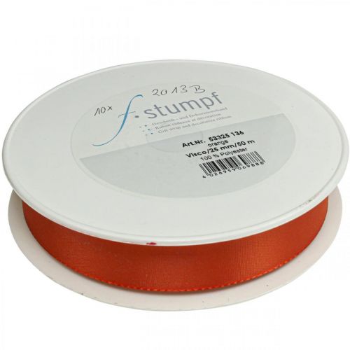 Artikel Present- och dekorationsband Orange sidenband 25mm 50m