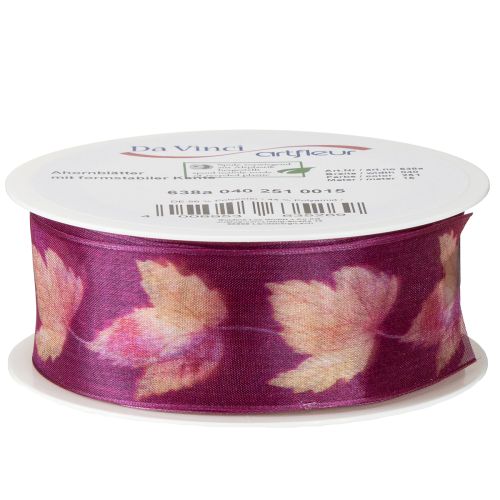 Artikel Presentband lönnlöv lila band höst 40mm 15m
