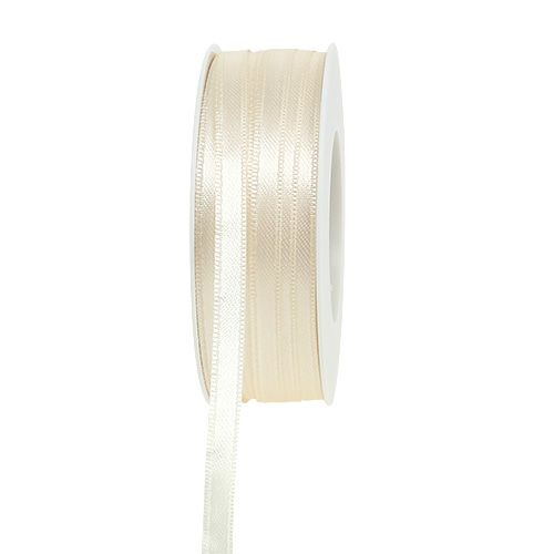 Presentband krämfärgat dekorativt band taft 6mm x 50m