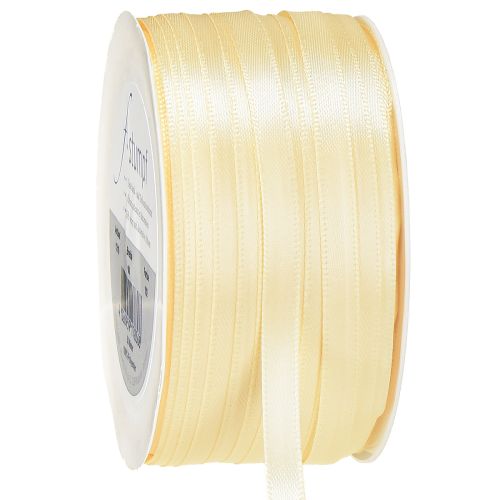 Presentband krämfärgat dekorativt band satinband 6mm × 50m