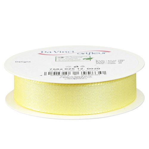 Artikel Presentband gul glimmer dekorativt band glittrande 25mm 20m