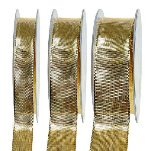 Artikel Guld presentband med trådkanten 25m