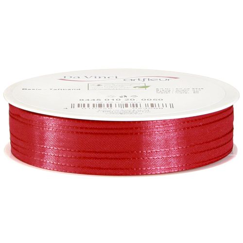 Artikel Presentband rött dekorativt band taftband ljusrött 10mm 50m