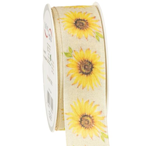 Presentband solrosor gult band 40mm 15m