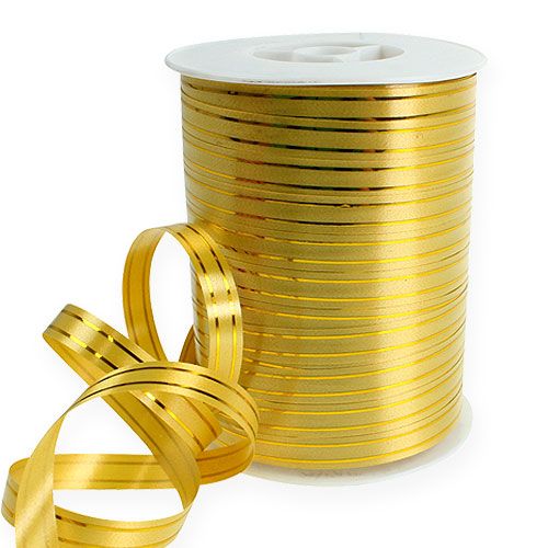 Floristik24 Delat band 2 guldränder på guld 10mm 250m