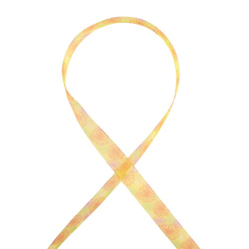 Artikel Presentband blommor organzaband gul orange 25mm 18m