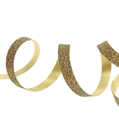 Floristik24 Presentband med glimmer guld 5mm 150m