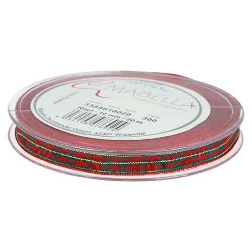 Artikel Presentband Scottish Christmas Band Röd Grön 10mm 20m