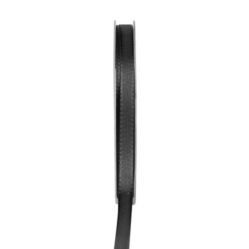 Floristik24 Presentband svart sorgeblommigt dekorband 8mm 50m